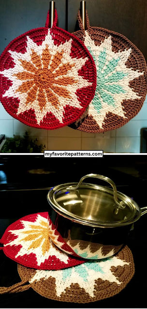 Free Crochet Potholder Colorful Pattern