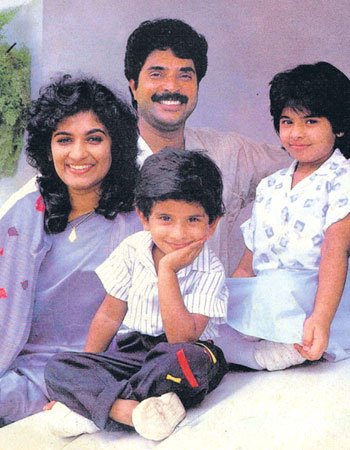 Malayalam Actor Mammootty with Wife Sulfath, Daughter Surumi & Son Dulquar Salman | Malayalam Actor Mammootty Family Photos | Real-Life Photos