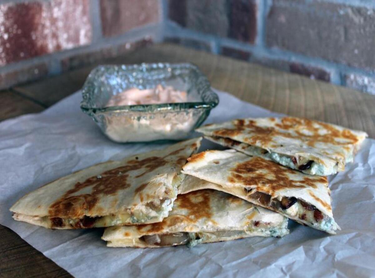 Bacon & Blue Quesadillas with Sweet Dipping Sauce