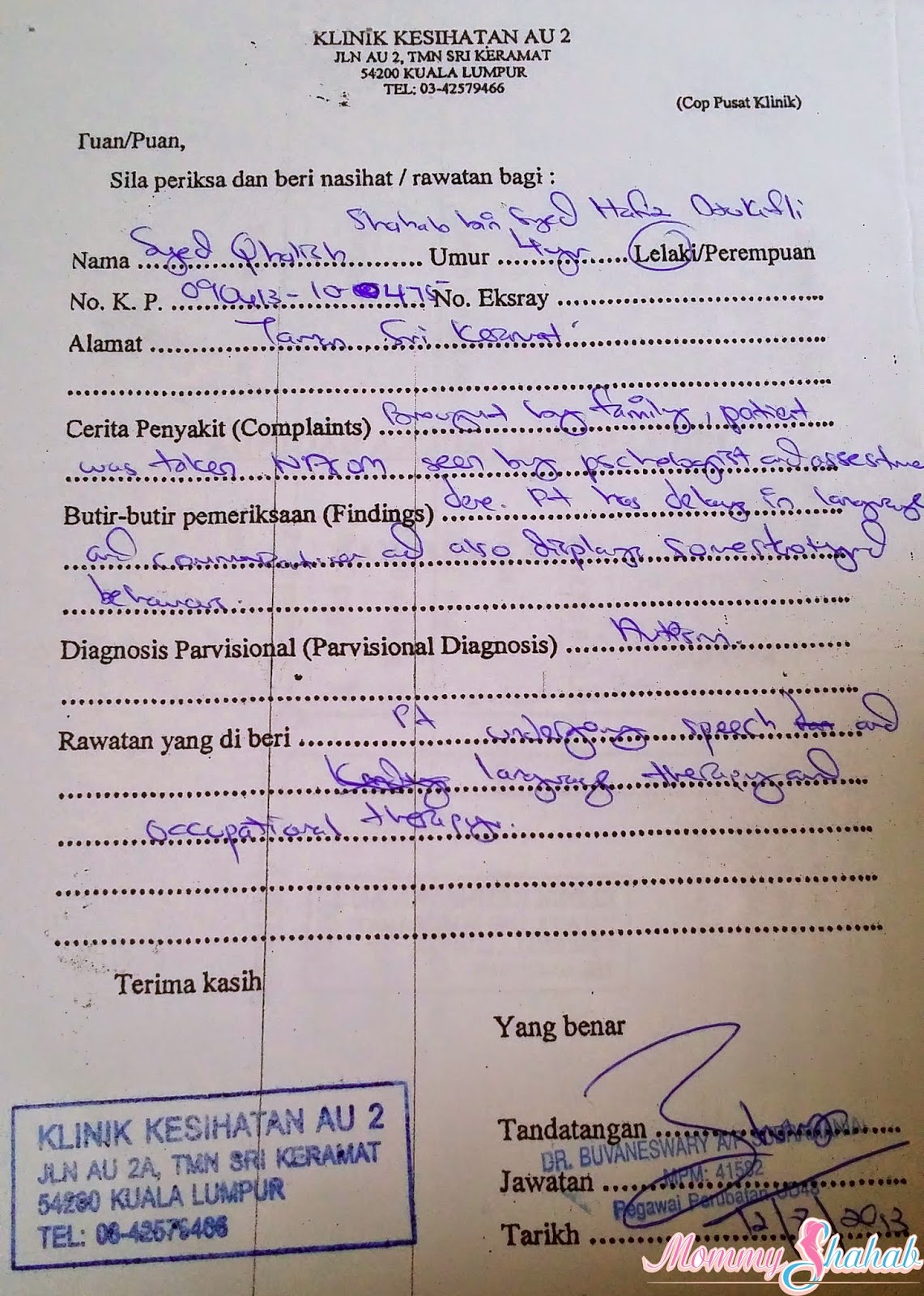 Surat Rasmi Untuk Doktor - Surat Ras