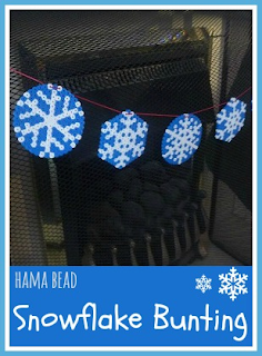 How to make Hama bead snowflake bunting for Christmas