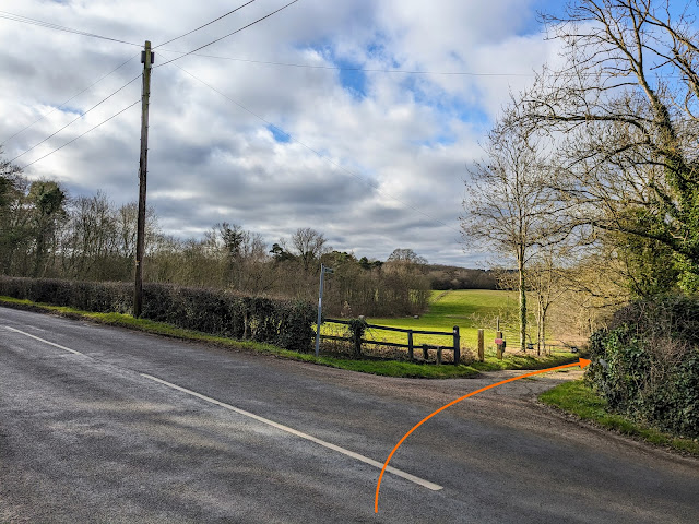 Turn right on Little Berkhamsted footpath 3