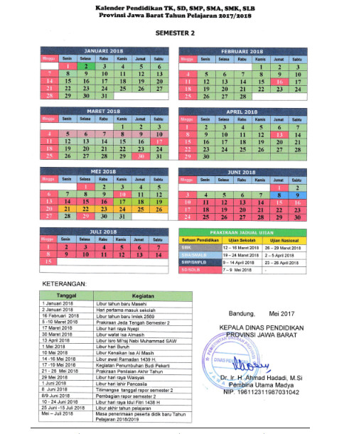  Kalender  Pendidikan 2021 2021 Jawa  Barat Administrasi Guru