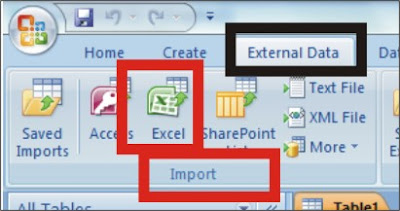 Mengimport data table dari Microsoft excel ke  Microsoft access 