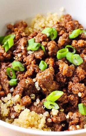 This 15-Minute Korean Beef and Quinoa Bowl is the perfect quick, easy and healthy dinner recipe that also makes great leftovers. Use ground beef or ground turkey for this mock Korean BBQ that’s full of flavor and protein