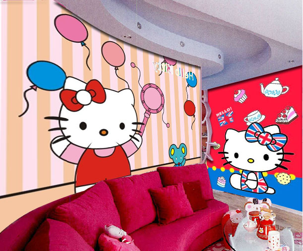 Hello Kitty wall mural hello kitty wallpaper kid bedroom children baby girl wallpaper mural.jpg