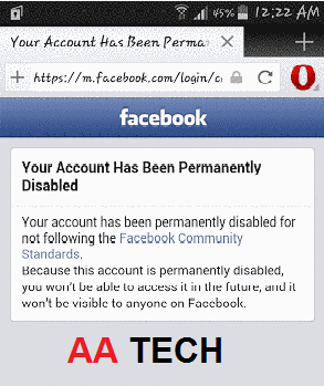 Facebook Permanent Disabled Account