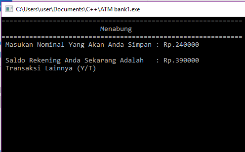Contoh Program C++ ATM Bank
