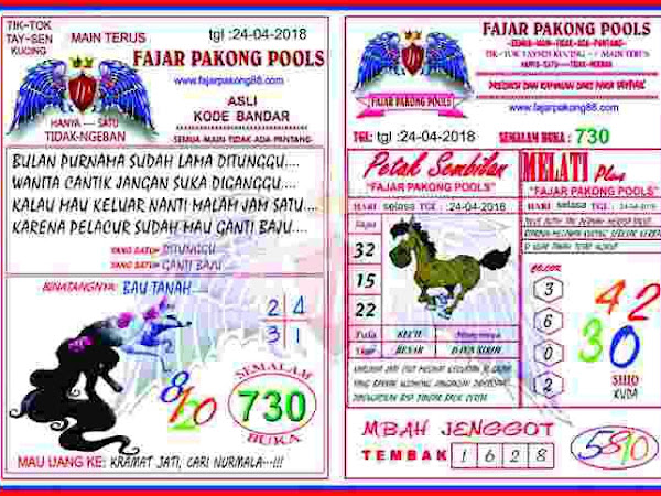 Kode Syair Fajar Pakogn Pools 25 April 2018