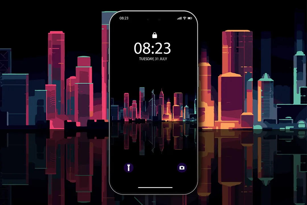 city night oled black wallpaper for ios 16 iphone 14 and android