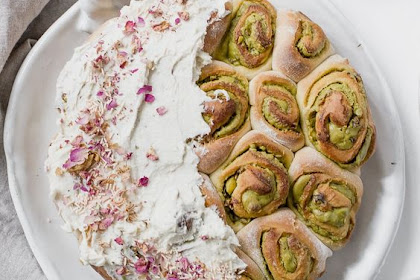   Pistachio Rose and Cardamom Rolls