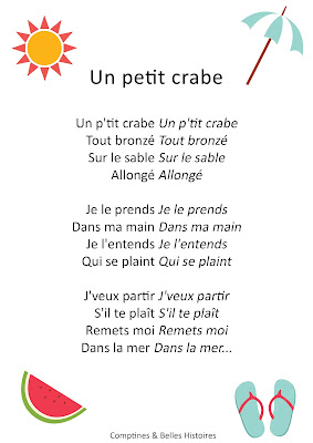 Un petit crabe - Paroles de la comptine de l'été