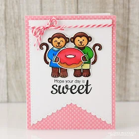 Sunny Studio Stamps: Sweet Shoppe Monkeys with Doughnut Card by Juliana Michaels