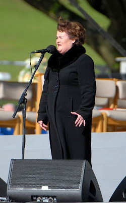Susan Boyle performing at Bellahouston Park prior to the arrival of Pope Benedict XVI
