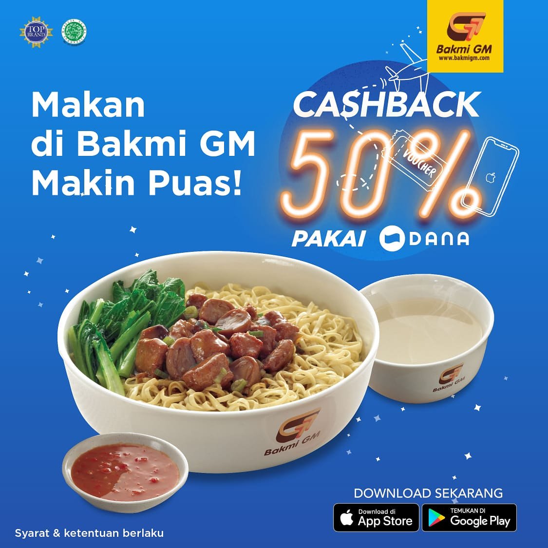 #BakmiGM - #Promo Cashback 50% Makan Puas Pakai Dana (s.d 31 Maret 2019)