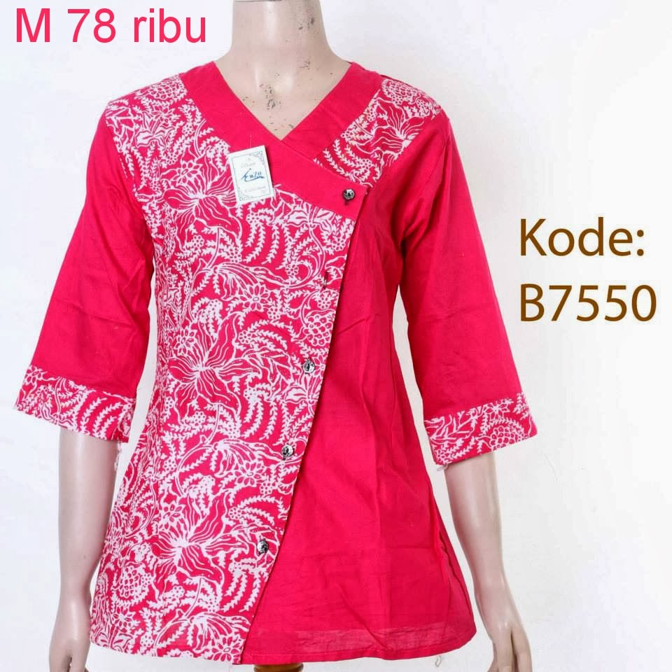  Model  Baju  Atasan  Batik  Wanita Modern Model  Baju  Batik 