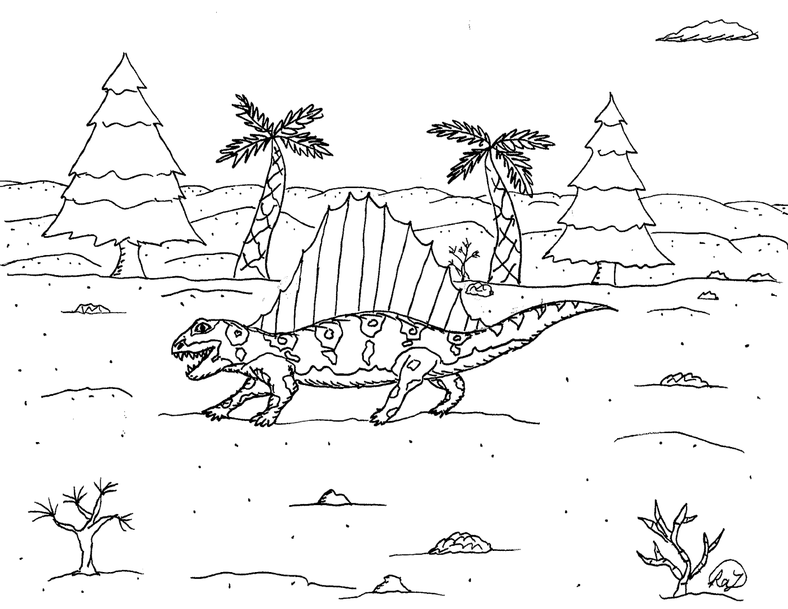 Download Robin's Great Coloring Pages: Ouranosaurus, Spinosaurs, and Dimetrodon the Sailed Reptiles