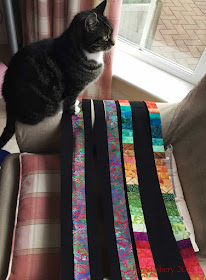 Colourwave Quilt - Borders cat on quilt