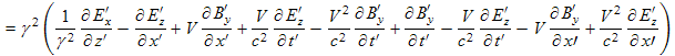 transformation of the y component of the second Maxwell equation