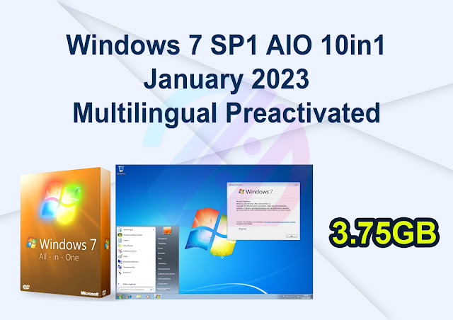 Windows 7 SP1 AIO 10in1 January 2023 Multilingual Preactivated