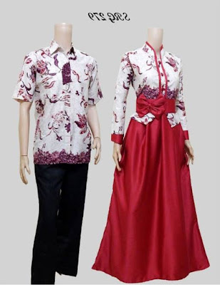 10 Model Baju Batik Muslim Couple Elegan Terbaru 2018