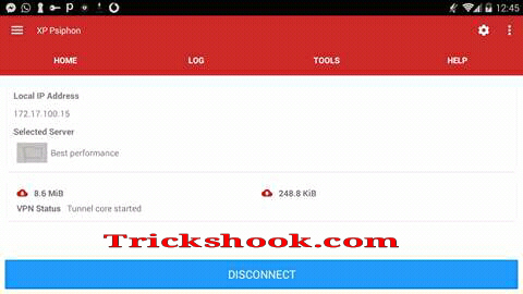 Vodafone Zambia free internet xp psiphon connected