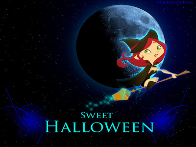 Halloween Cute Witch Wallpaper