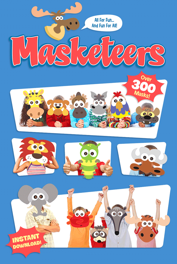animal masks for kids, printable animal masks for kids, masks for kids, funny masks for kids,
