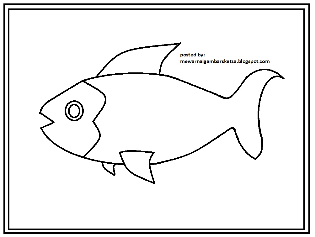 Mewarnai Gambar  Mewarnai Gambar  Sketsa  Hewan Ikan  8
