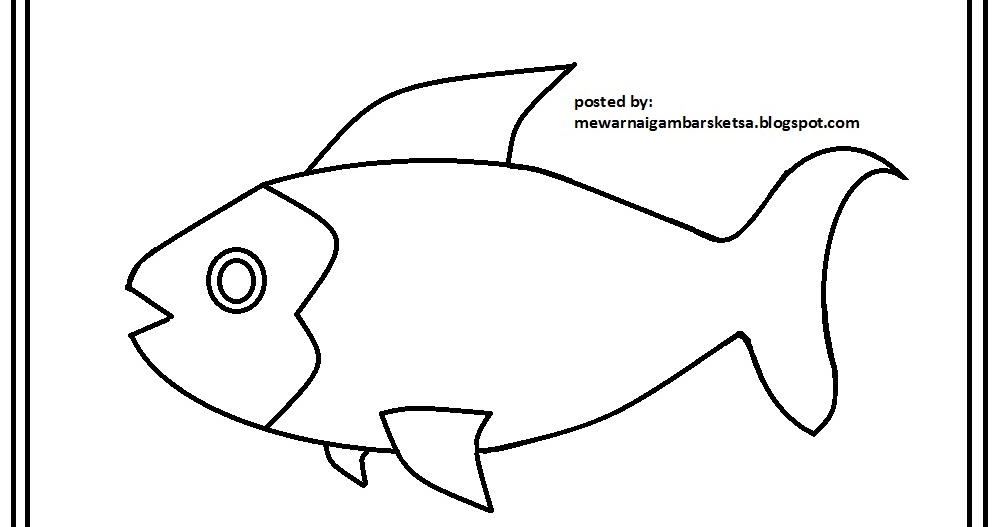 Gambar Mewarnai Gambar Sketsa  Hewan Ikan  8 di Rebanas 