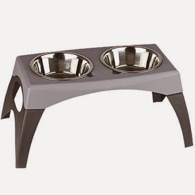 Elevated Stainless Steel Dog Double Bowls With 1 Slow Feeder Bowl