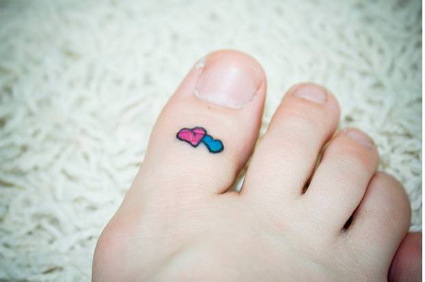 heart tattoos on foot. Female Foot Heart Tattoos
