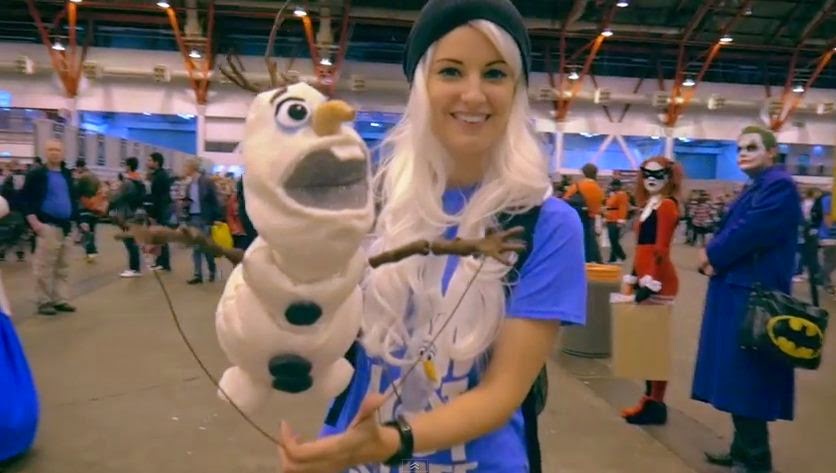 olaf frozen london film and comic con winter 2014