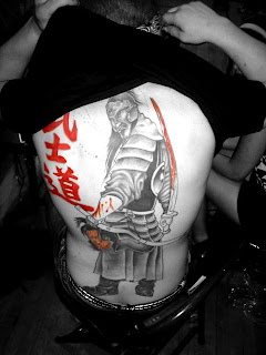 Japanese Samurai Warrior Tattoo on Male Back