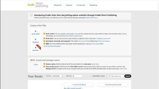 screenshot of kdp webpage