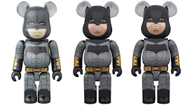 Justice League Movie Batman 100%, 400% & 1,000% Be@rbrick Vinyl Figures by Medicom Toy