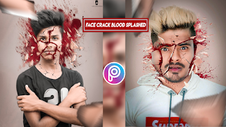 PICSART FACE CRACK BLOOD SPLASHED- Photo Editing Inspired Pappya Gaikwad || Face Crack Blood Editing