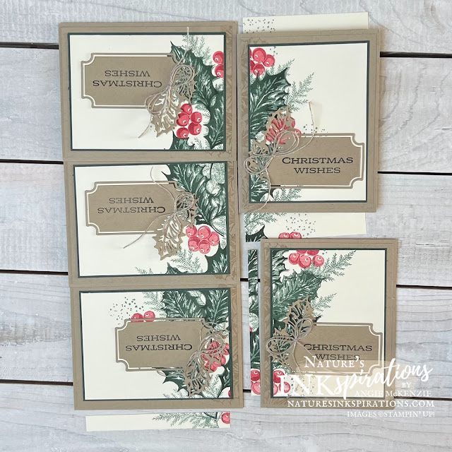 Leaves of Holly Christmas Cards (assembled cards in original layout) | Nature's INKspirations by Angie McKenzie