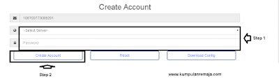 Pilih Server dan Mengisi Password