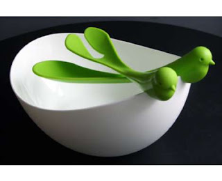 bird utensil serving bowl