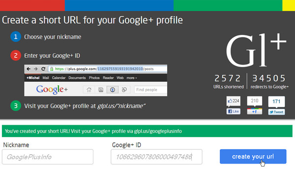 10 Sites to Create Shortened Google Plus Profile URL: glpl.us