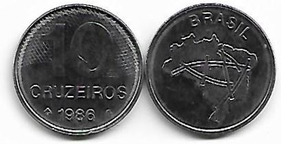 Moeda de 10 Cruzeiros, 1986