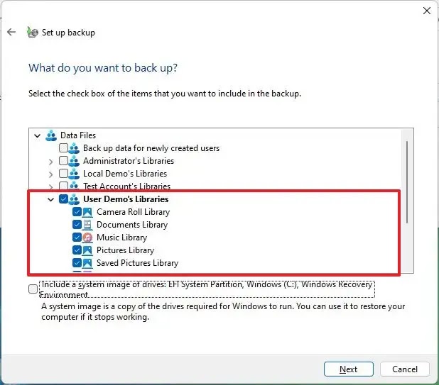 select files backup windowsbackup windows11