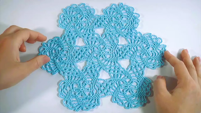 TEJIDO DE ARAÑAS DE MODA Crea Fabuloso Motivo Hexagonal Calado a Crochet}