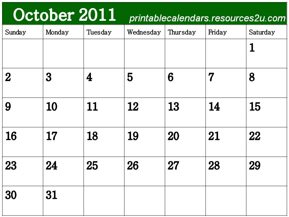 2011 Calendar October. hair Free Calendar 2011 with