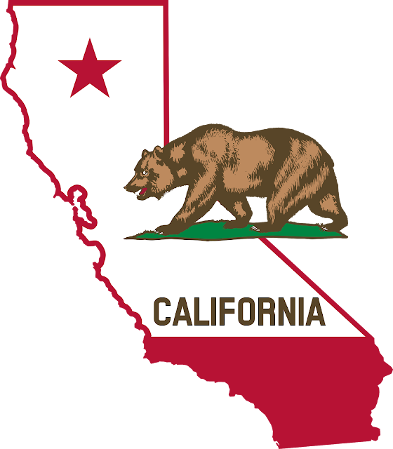 Flag map of California