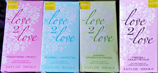 Love 2 Love: Fresh Rose + Peach, Bluebell + White Tea, Jasmine + Sparkling Mimosa, Freesia + Violet Petals