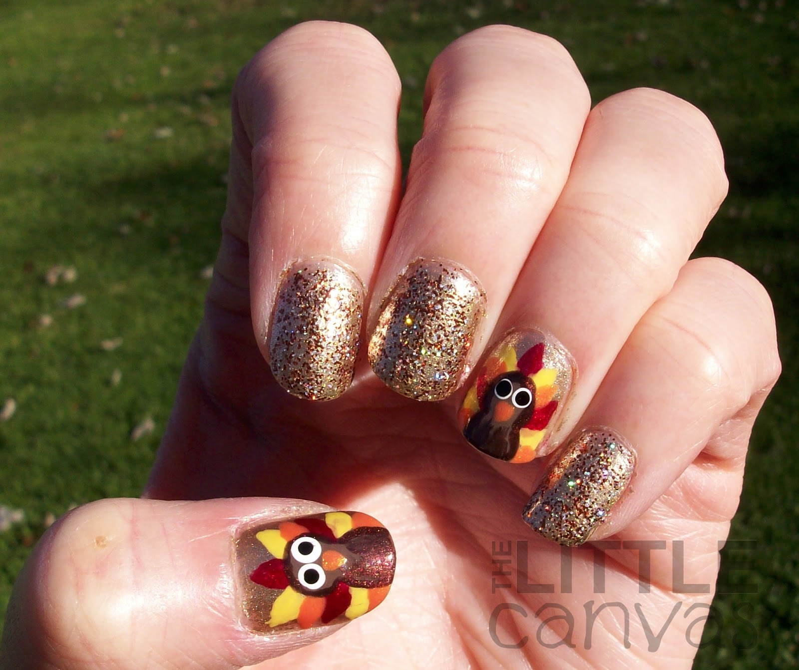 Happy Thanksgiving!!! Turkey Nail Art - The Little Canvas