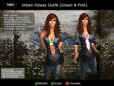 BSN Urban-Xiness Outfit (Green & Pink)
