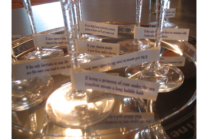 So on the stem of each glass was a funny quote the one I picked said 